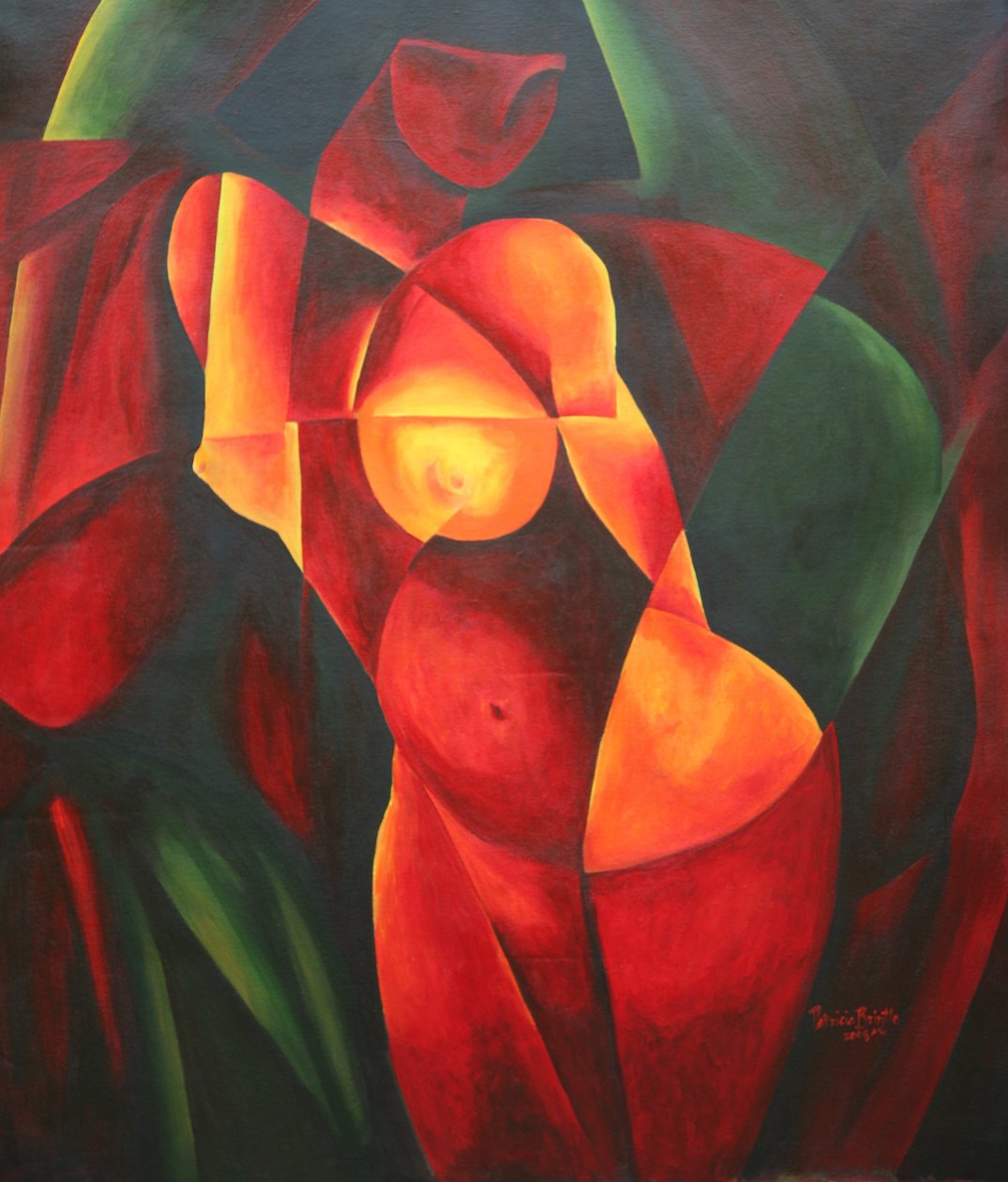 Rideau Vert, 2008 (akryl na płótnie) autorstwa Patricia Brintle