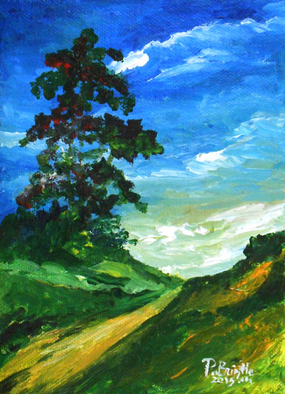 Stary dąb, 2015 (akryl na płótnie) autorstwa Patricia Brintle