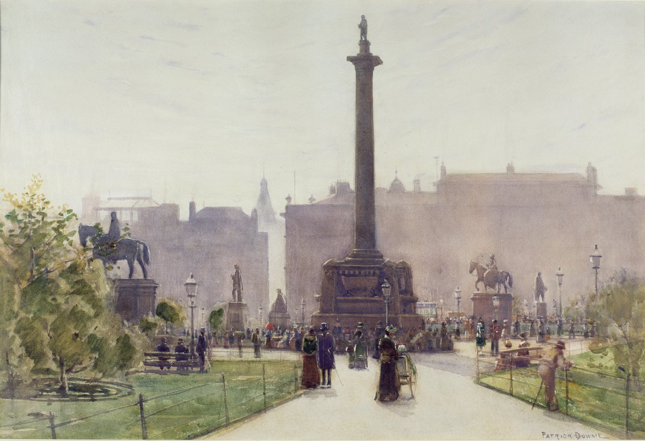 George Square, Glasgow (wc na papierze) autorstwa Patrick Downie