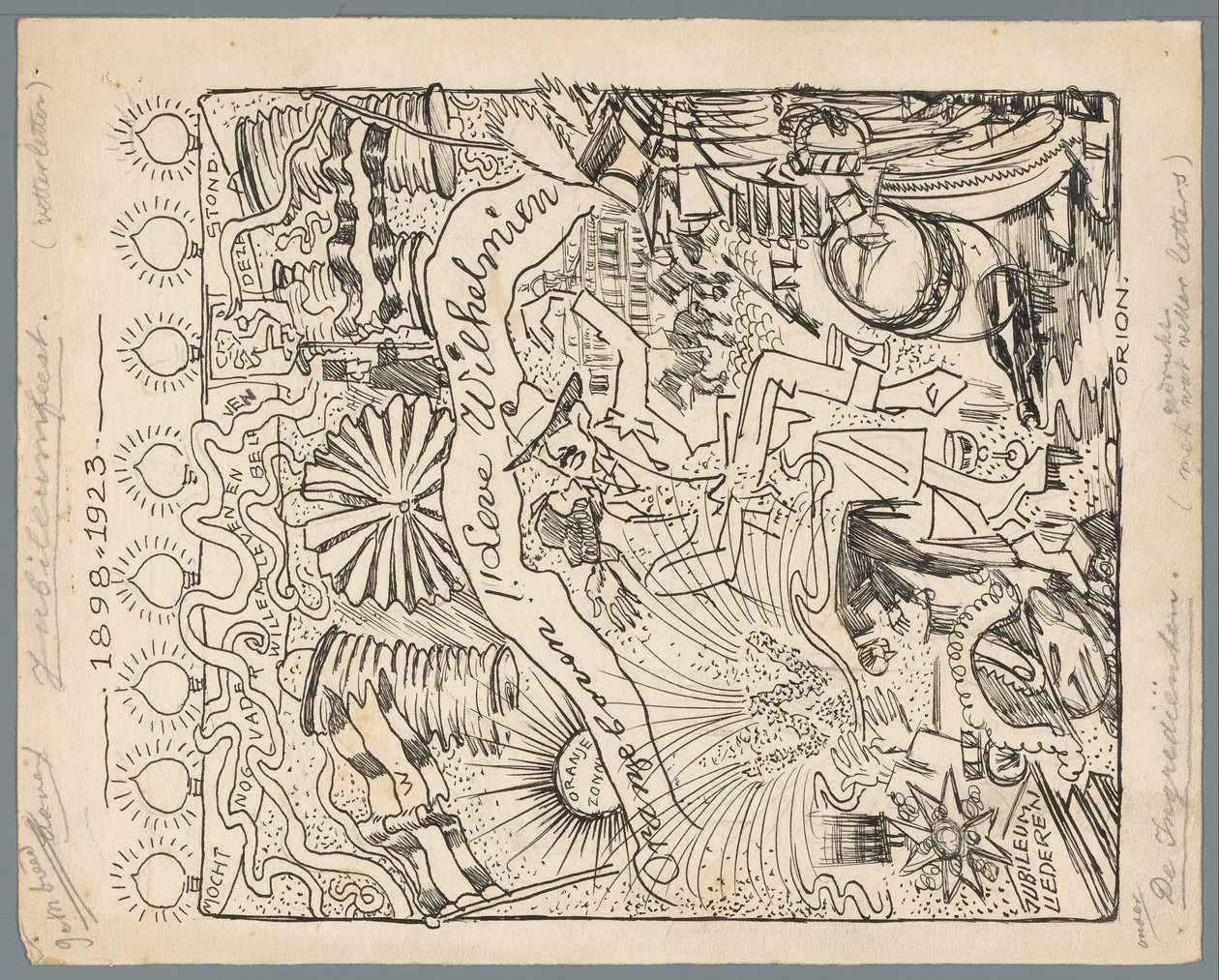 25. rocznica rządów Wilhelminy Obchody jubileuszu 1898-1923 (tytuł na obiekcie) autorstwa Patricq Kroon (signed by artist)