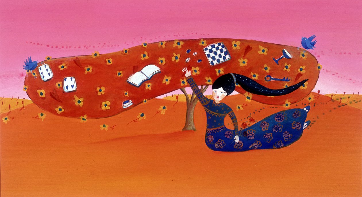Młoda dziewczyna ma drzewo - ilustracja autorstwa Patrizia La Porta autorstwa Patrizia La Porta