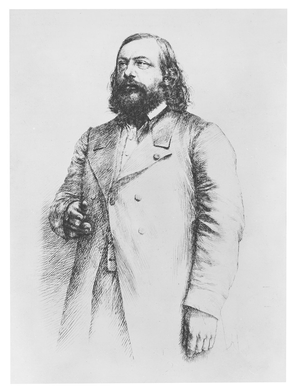 Théophile Gautier, 1864 autorstwa Paul Adolphe Rajon
