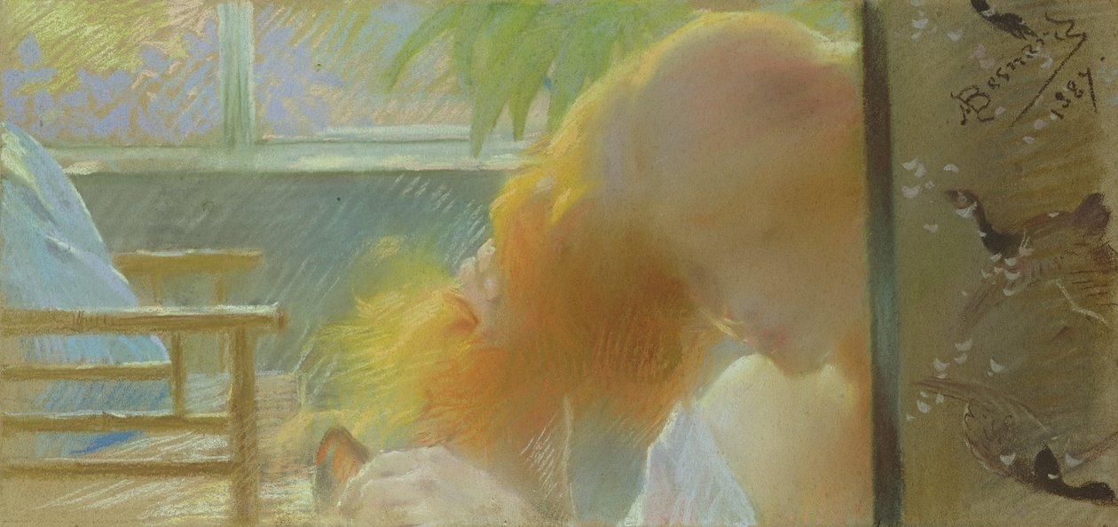 Modelka, 1887 (pastel) autorstwa Paul Albert Besnard