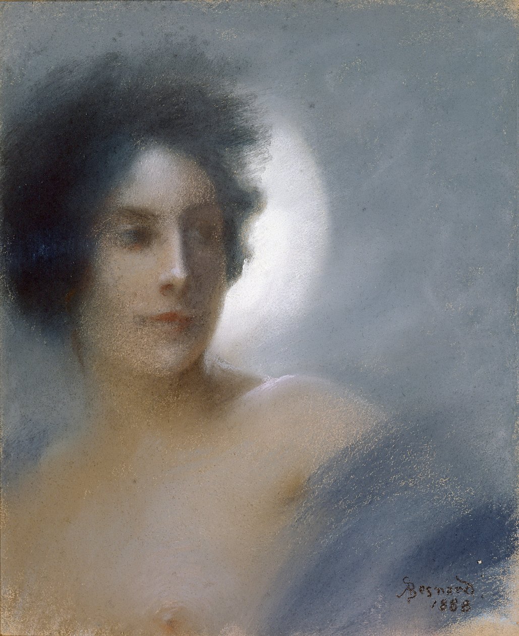 Kobieta z półksiężycem lub, Zaćmienie, 1888 (pastel na papierze) autorstwa Paul Albert Besnard
