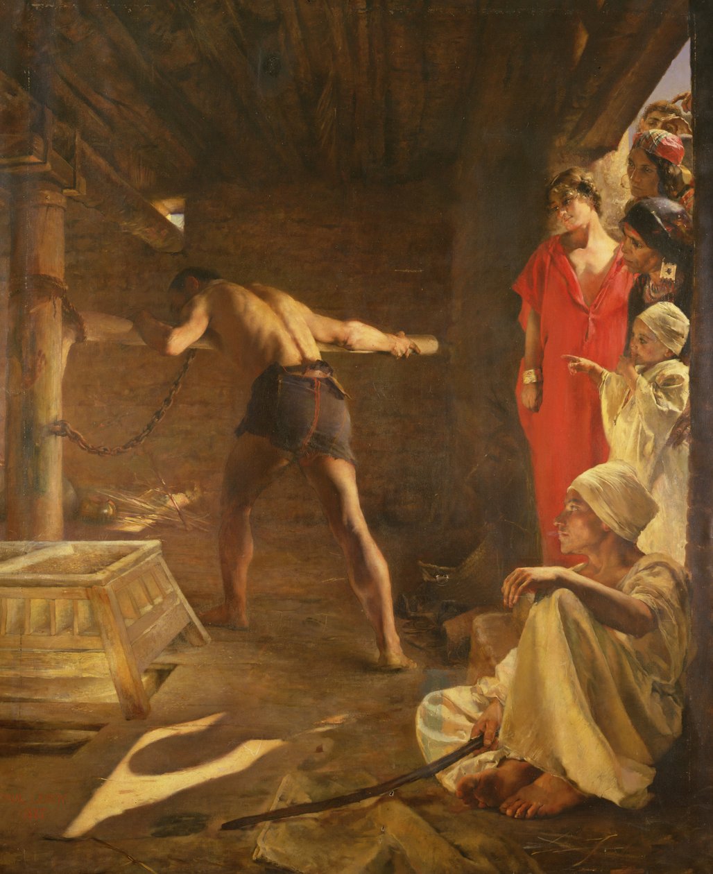Samson zamienia Filistynów w kamień młyński, 1887 autorstwa Paul Alexander Alfred Leroy