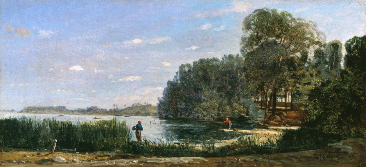 Brzegi Sekwany w St.-Ouen, 1865 autorstwa Paul Camille Guigou