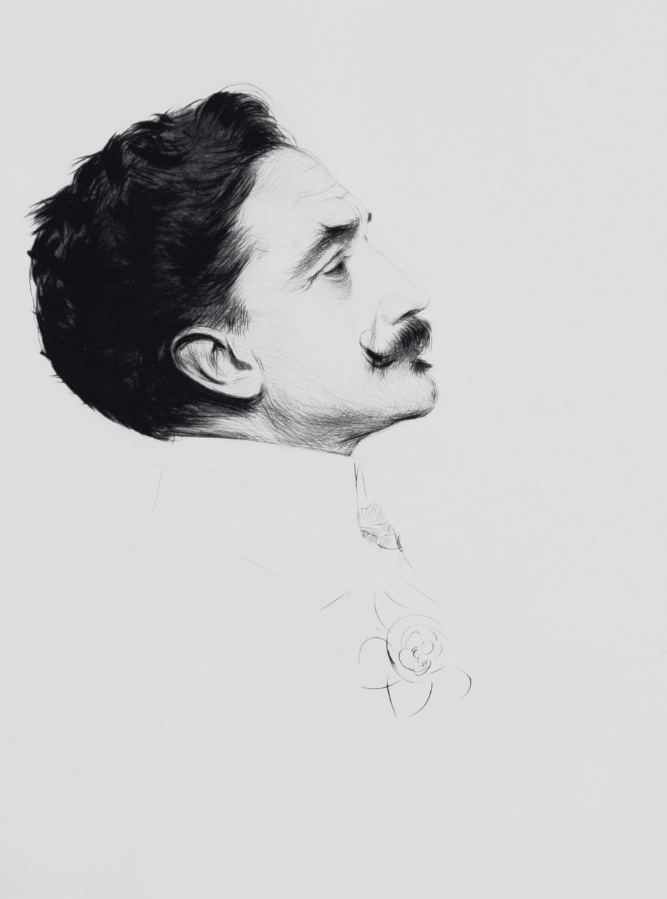Portret Roberta de Montesquiou (1855-1921) (sucha igła na papierze) autorstwa Paul Cesar Helleu