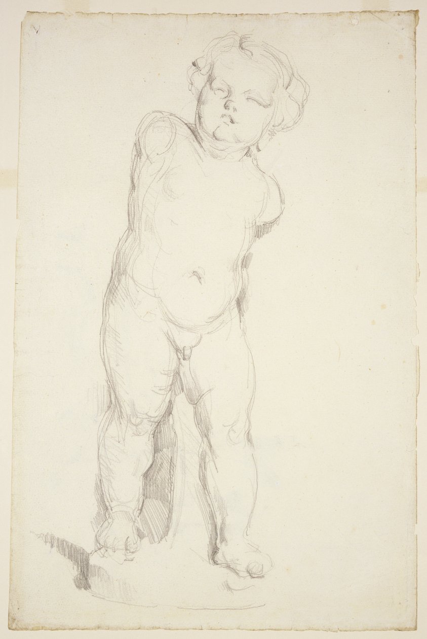 Kupidyn w gipsie, 1890-95 (ołówek na papierze) autorstwa Paul Cézanne