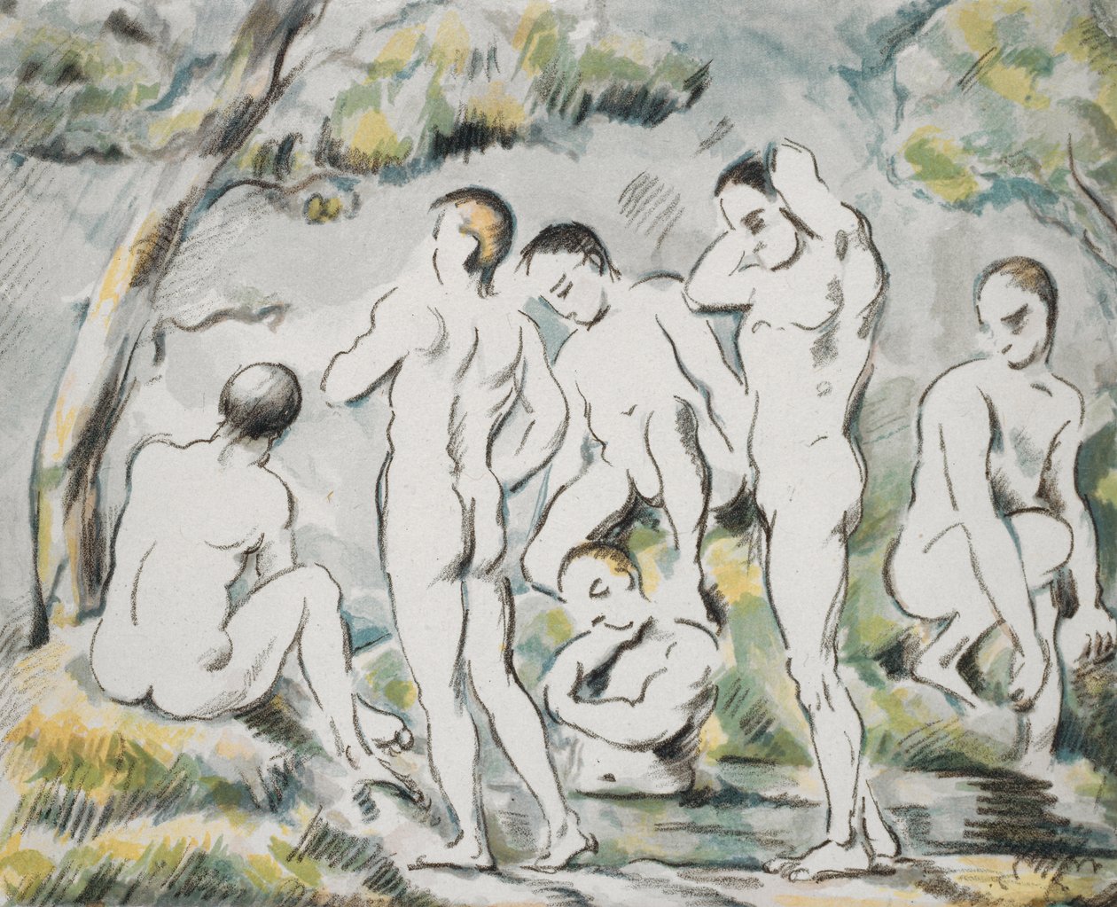 Kąpiący się, mały talerz, 1896-97 autorstwa Paul Cézanne