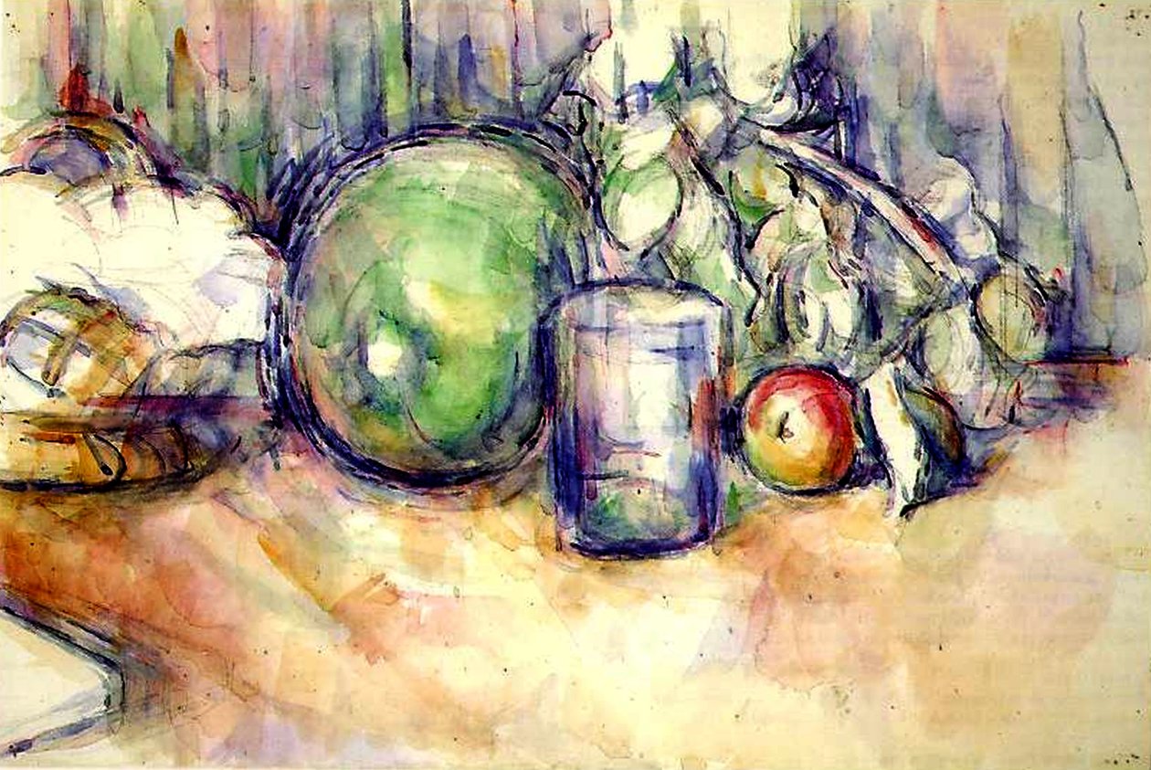 Martwa natura z kieliszkiem, 1902-06 (wc i grafit na papierze) autorstwa Paul Cézanne