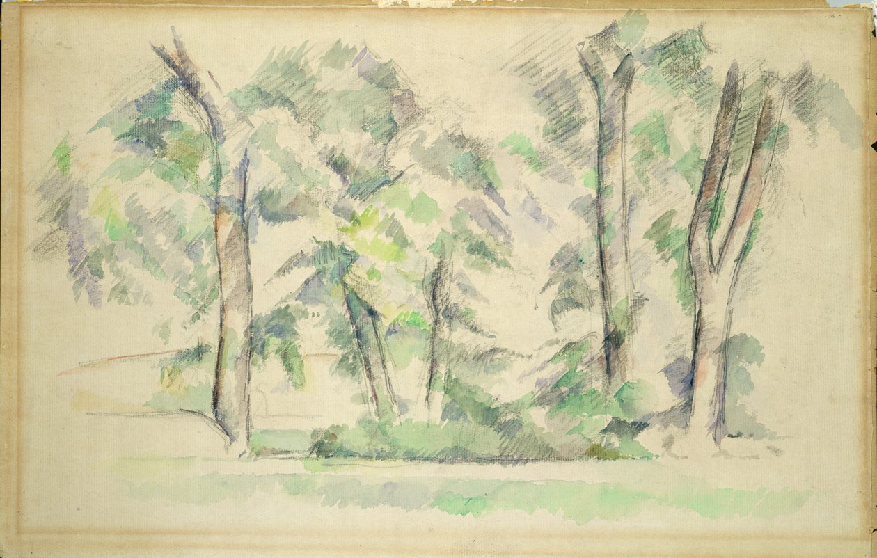 Wielkie Drzewa w Jas de Bouffan, ok. 1885-87 autorstwa Paul Cézanne