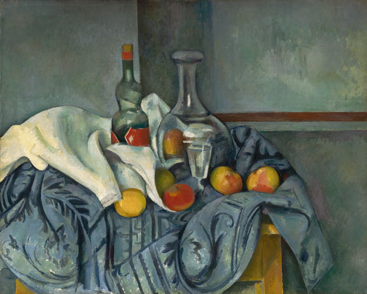 Butelka mięty pieprzowej, 1893-95 autorstwa Paul Cézanne