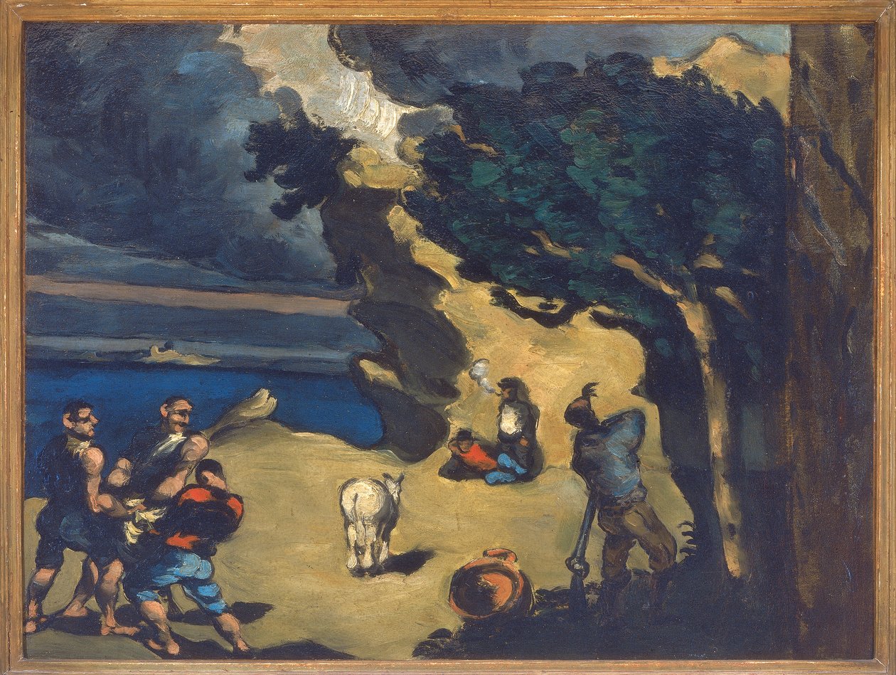 Złodzieje i osioł, 1869-70 autorstwa Paul Cézanne