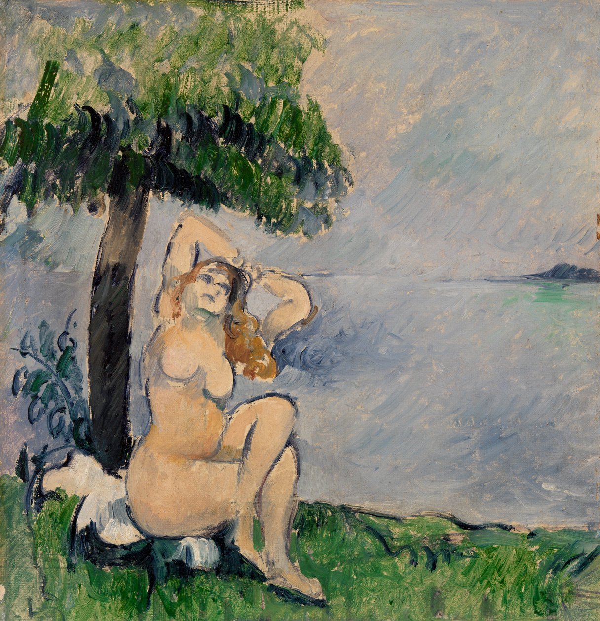 Kąpiący się nad brzegiem morza, ok. 1875 autorstwa Paul Cézanne