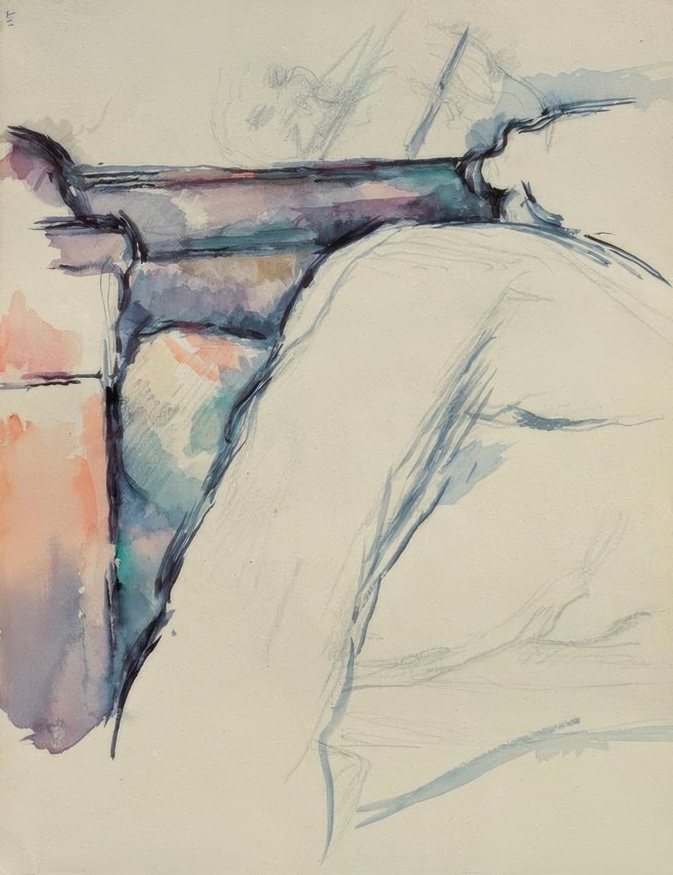 Szczegółowe badanie niepościelonego łóżka autorstwa Paul Cézanne