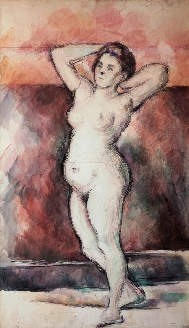 Naga kobieta stojąca autorstwa Paul Cézanne