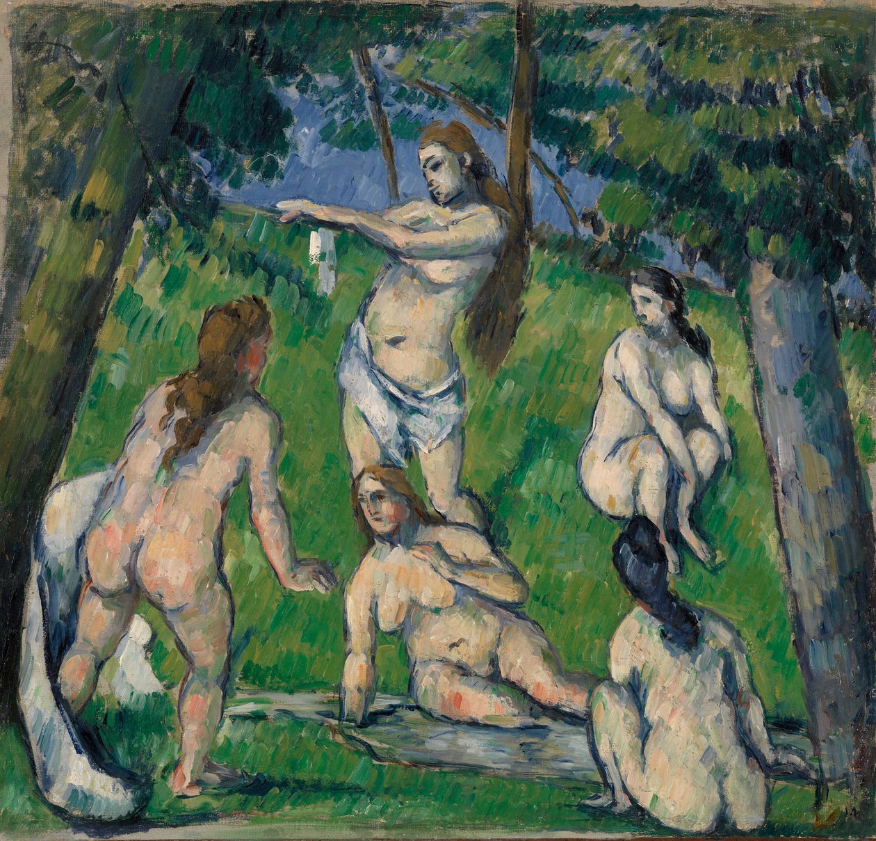 Pięciu Kąpiących się, 1877-78 autorstwa Paul Cézanne