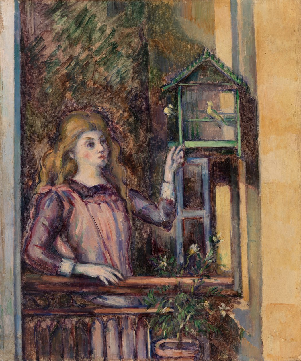 Dziewczyna z klatką dla ptaków, ok.1888 r. autorstwa Paul Cézanne