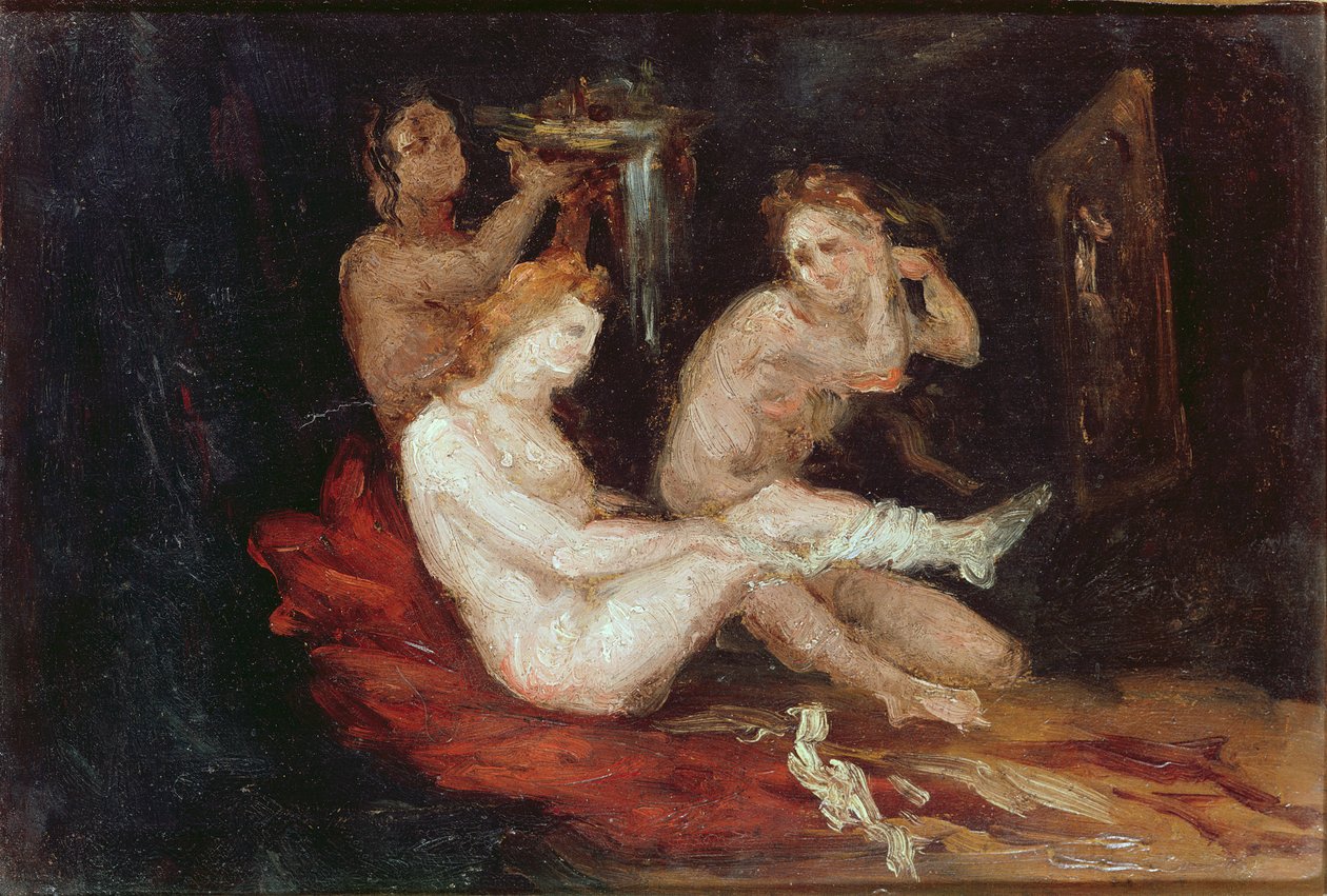 La toaleta (opatrunek damski), 1864-68 autorstwa Paul Cézanne