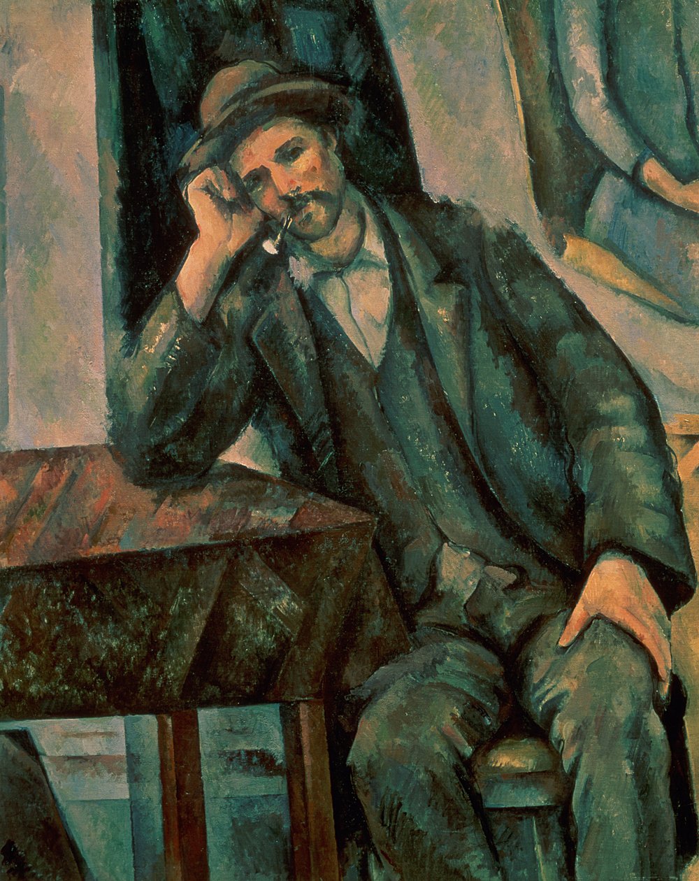 Mężczyzna palący fajkę, 1890-92 autorstwa Paul Cézanne