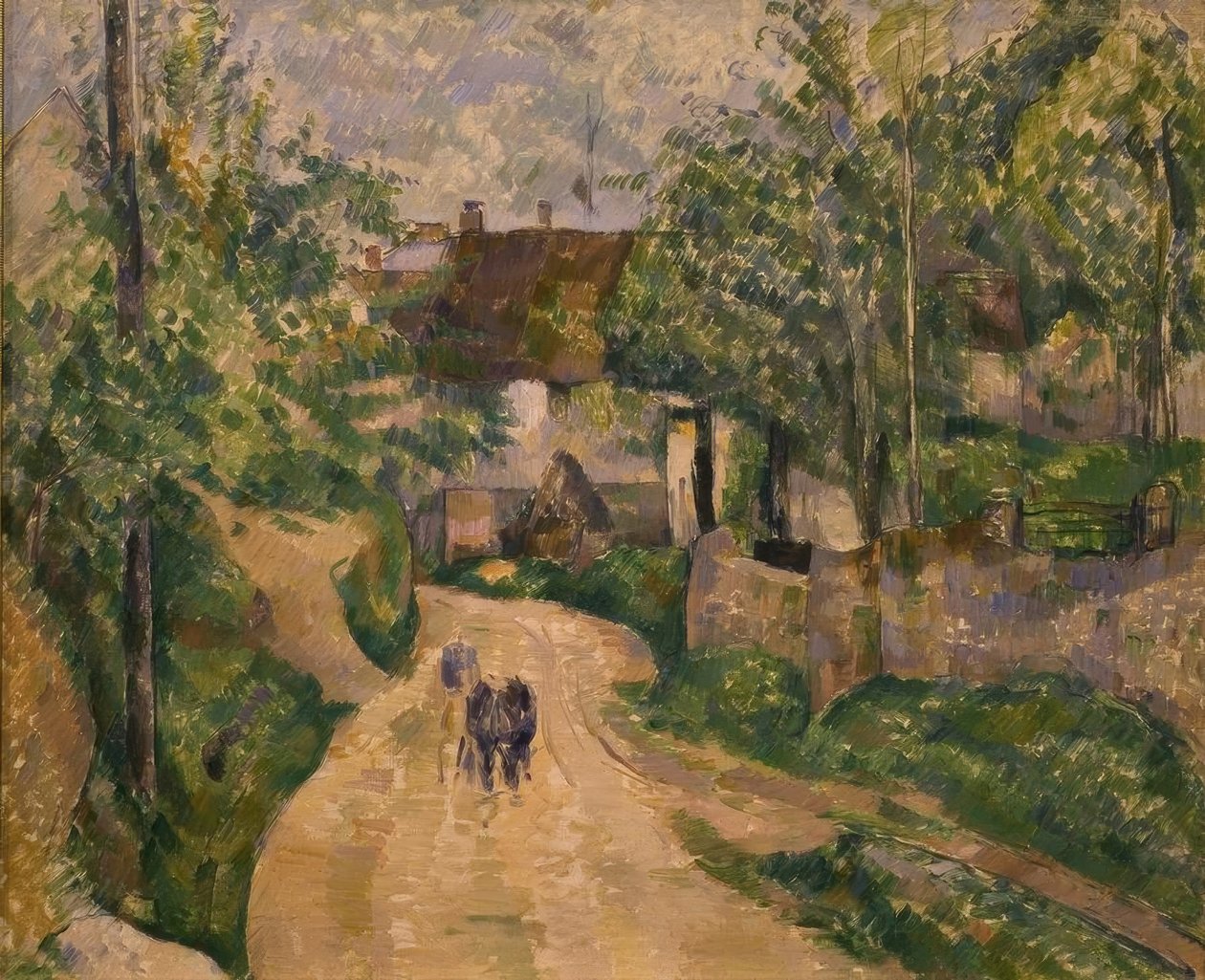 P. Cézanne, Wegbiegung w Auvers-sur-Oise autorstwa Paul Cézanne