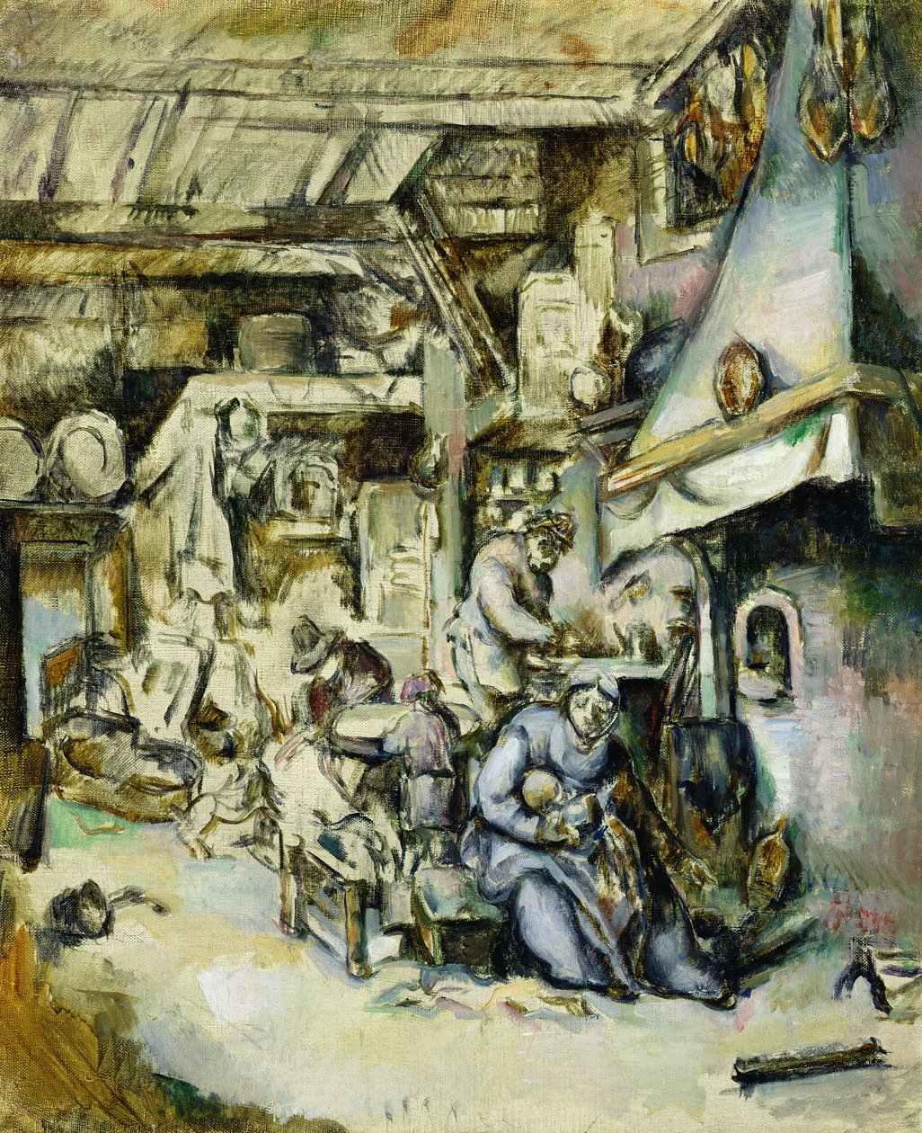 Rodzina chłopska we wnętrzu, namalowany wg akwaforty Adriana van Ostade (1610-1685) autorstwa Paul Cézanne