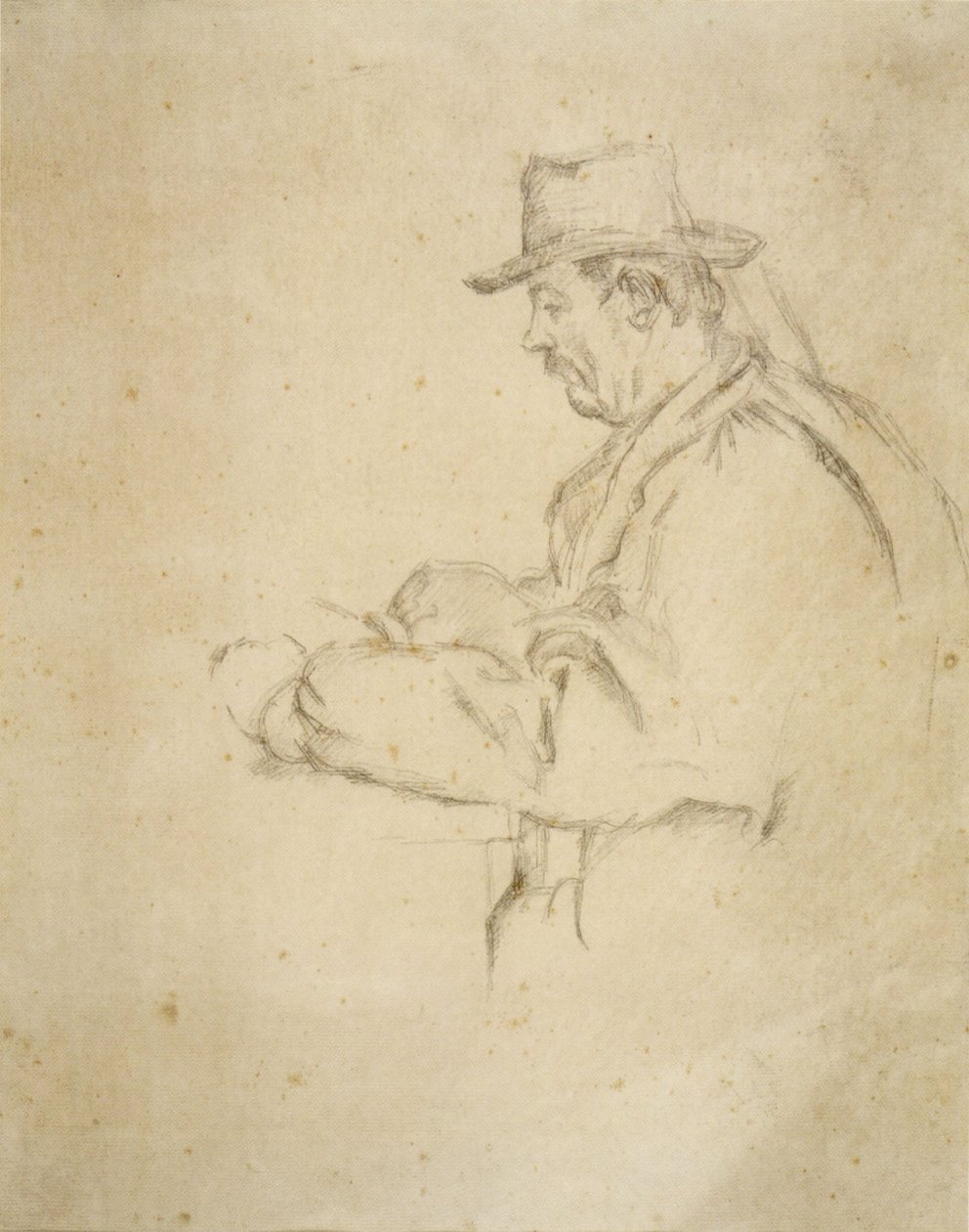 Profil mężczyzny autorstwa Paul Cézanne