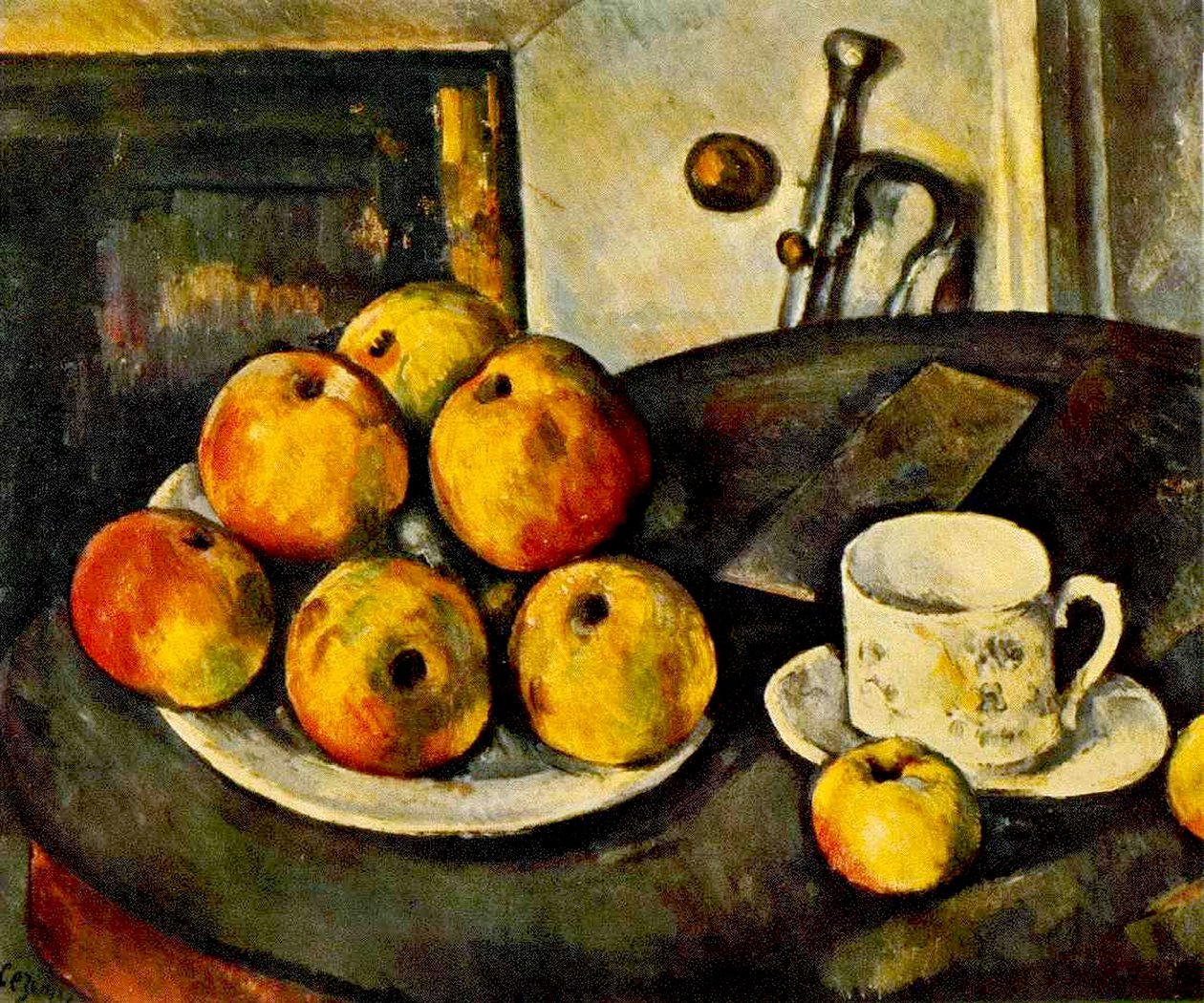 Martwa natura z jabłkami i filiżanką, 1890-94 autorstwa Paul Cézanne