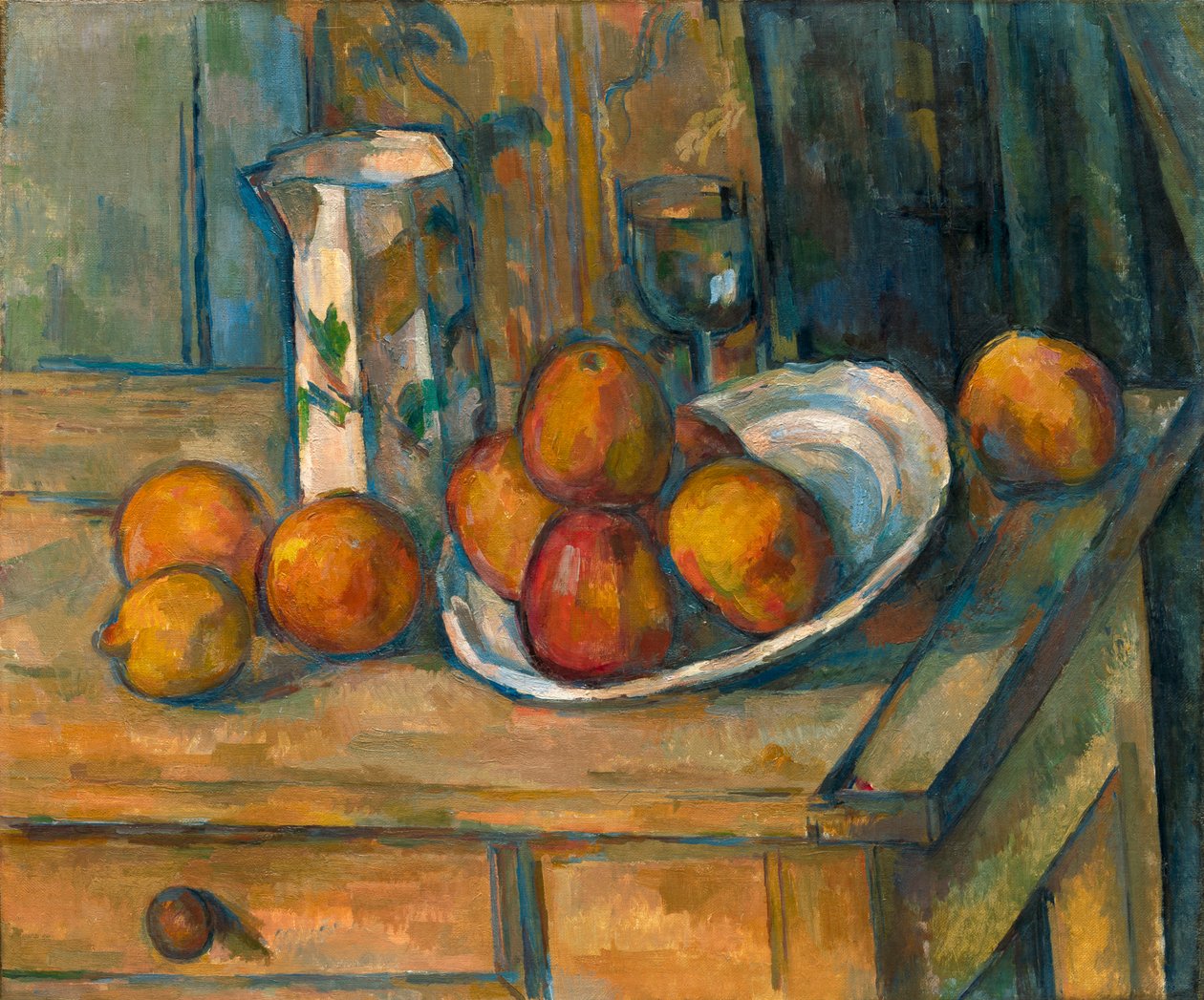 Martwa natura z mlecznym dzbanem i owocami, ok. 1900 autorstwa Paul Cézanne