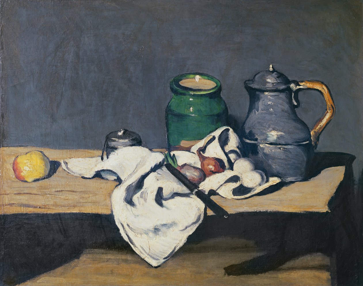 Martwa natura z blaszanym czajnikiem, 1869 autorstwa Paul Cézanne