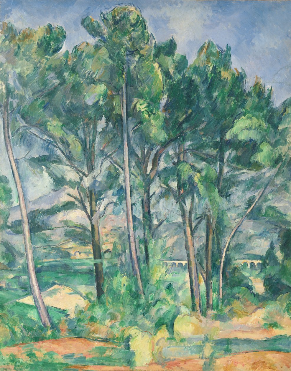 Akwedukt (Montagne Sainte-Victoire widziany przez drzewa), ok. 1885-87 autorstwa Paul Cézanne
