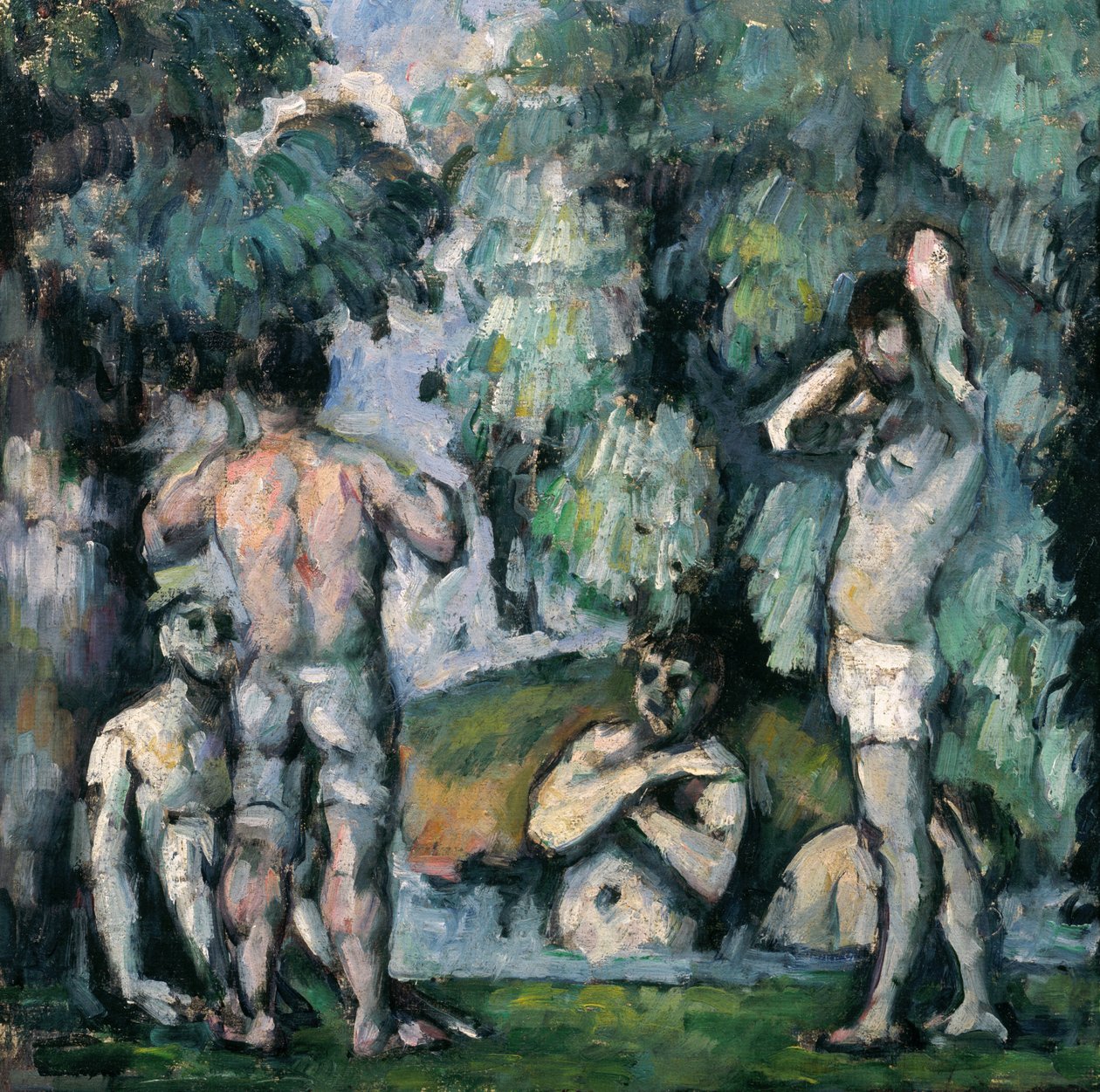Pięciu kąpiących się, ok. 1875-77 autorstwa Paul Cézanne