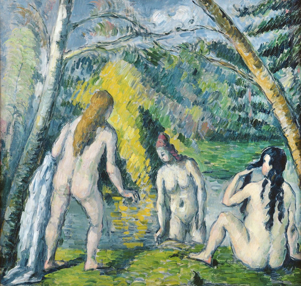 Trzej kąpiący się, ok. 1879-82 autorstwa Paul Cézanne