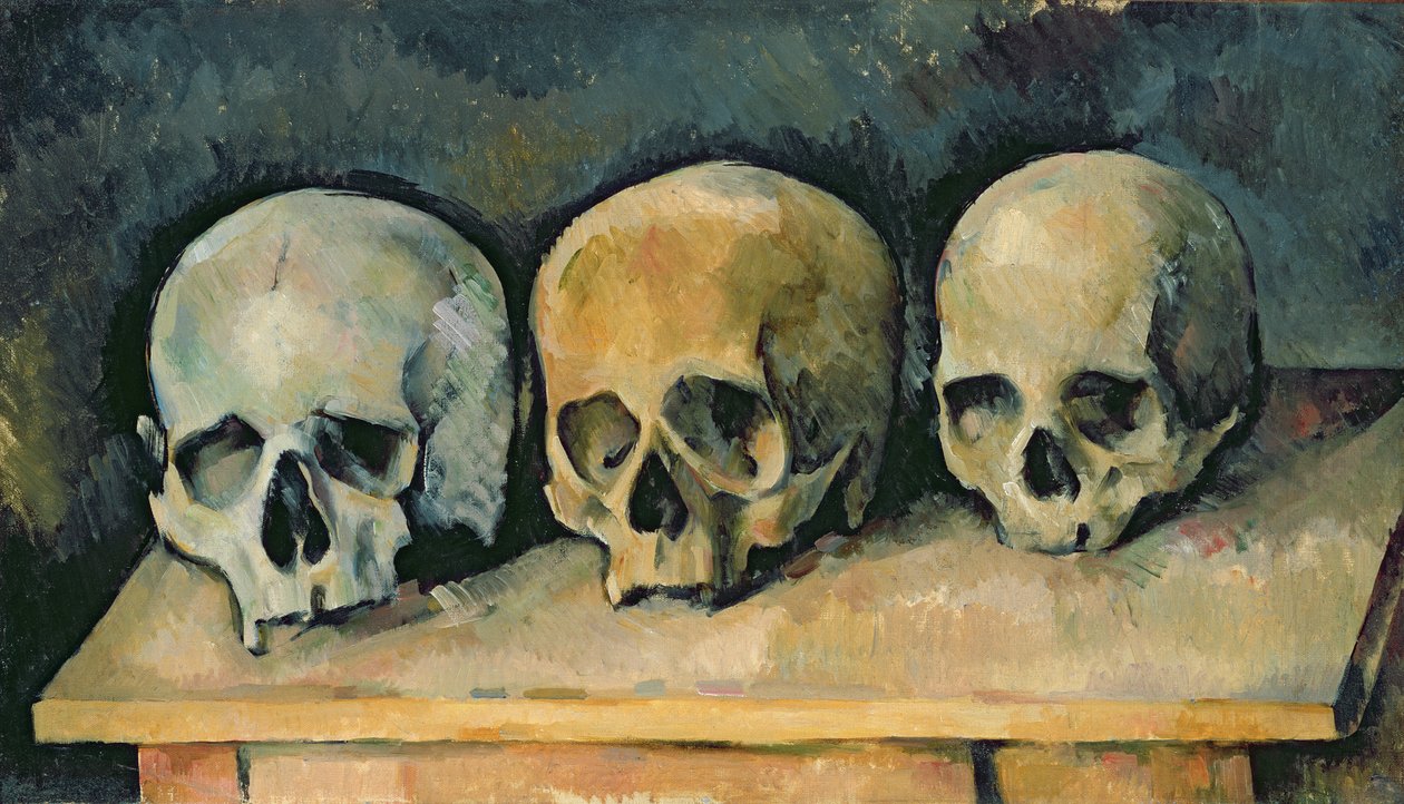 Trzy czaszki, ok.1900 autorstwa Paul Cézanne