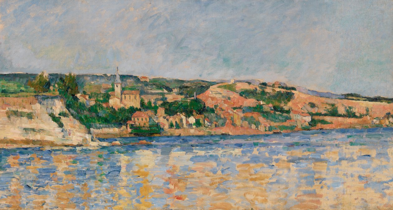 Wioska na Waters Edge, c.1876 autorstwa Paul Cézanne