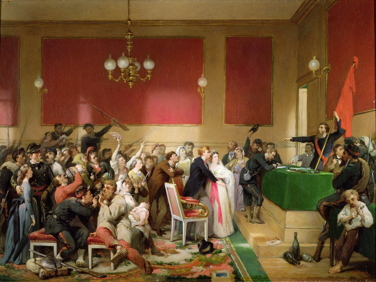 Wesele pod Komuną Paryską z 1871 r. autorstwa Paul Felix Guerie