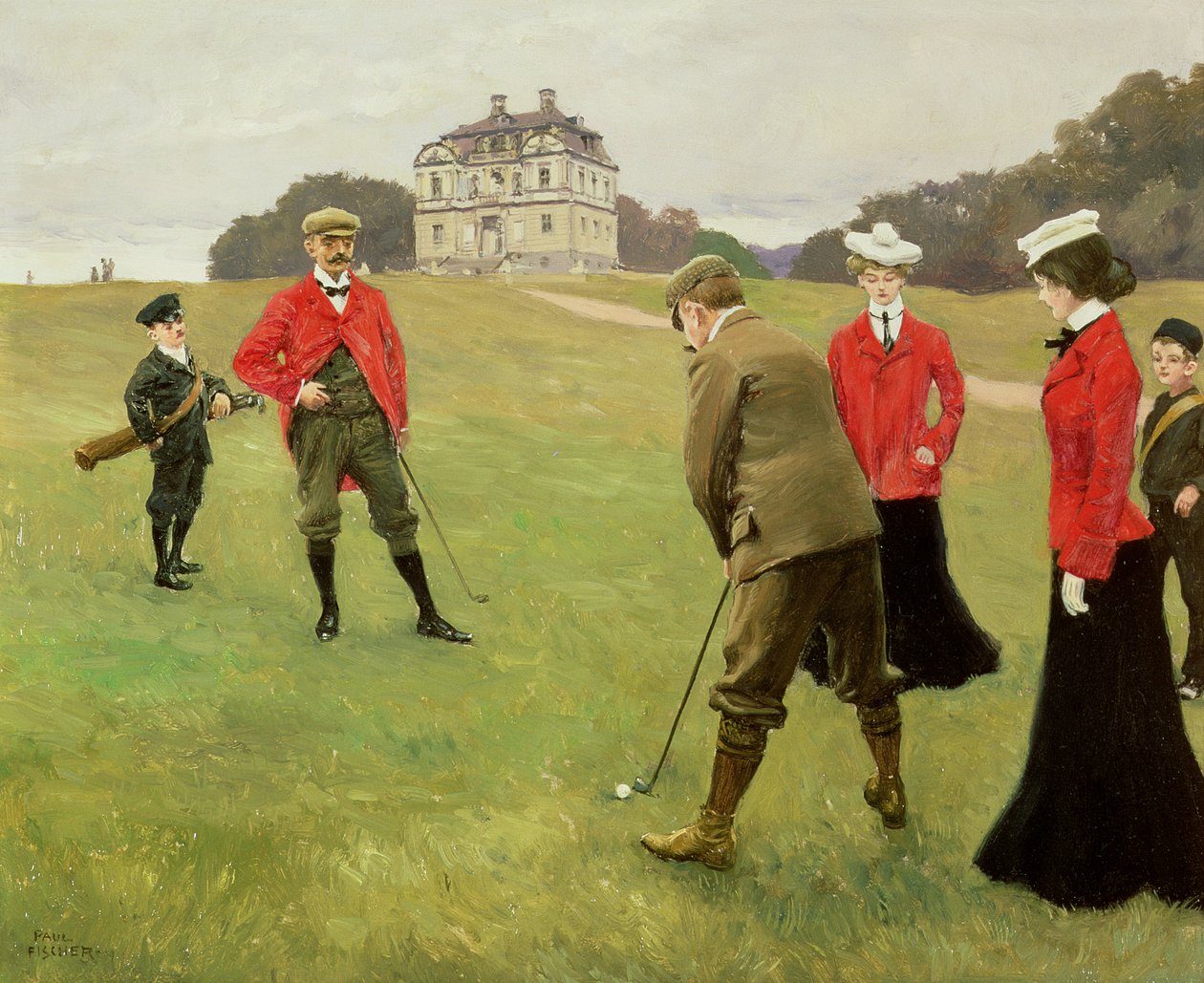 Gracze w golfa w Copenhagen Golf Club autorstwa Paul Fischer