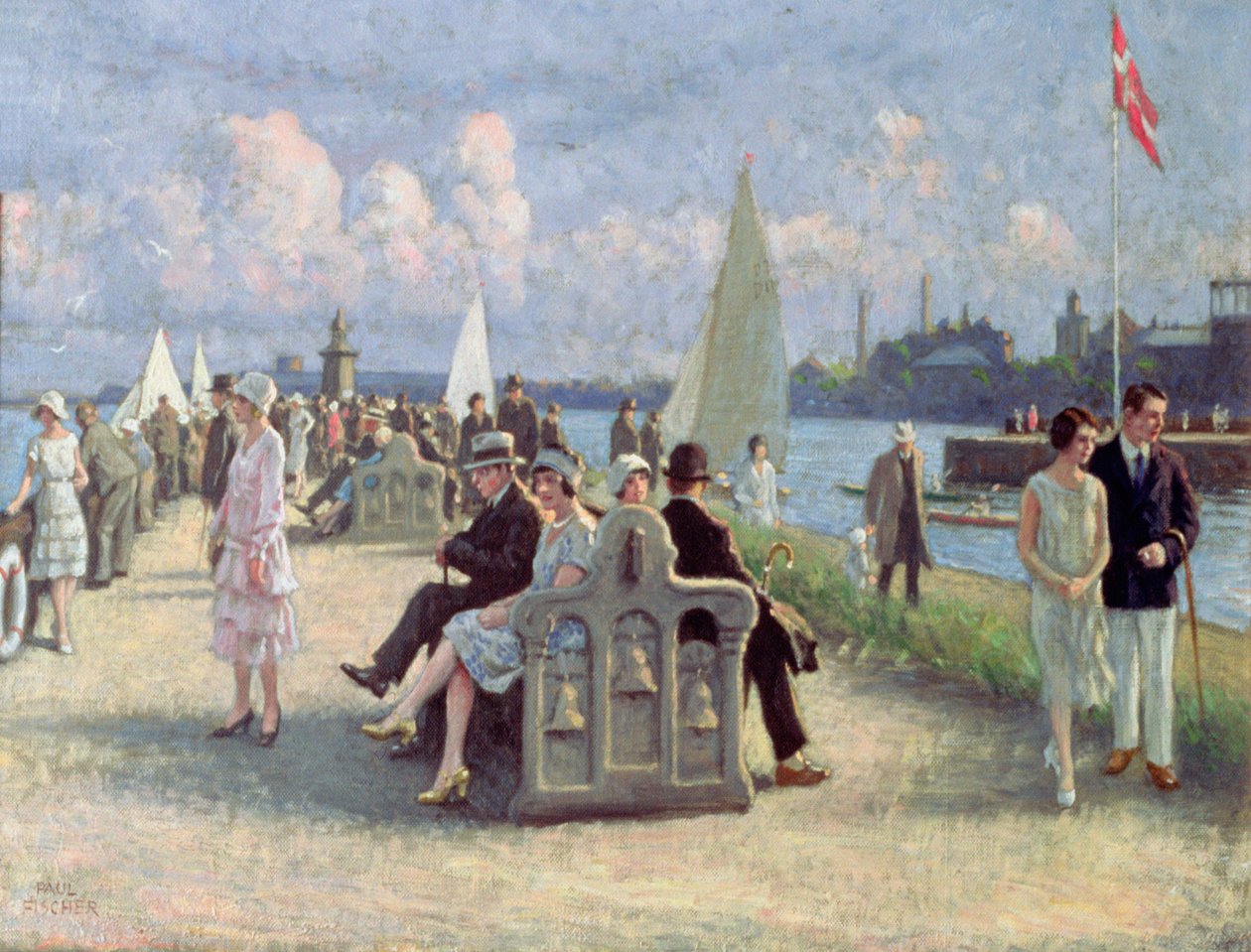 Ludzie na promenadzie autorstwa Paul Fischer