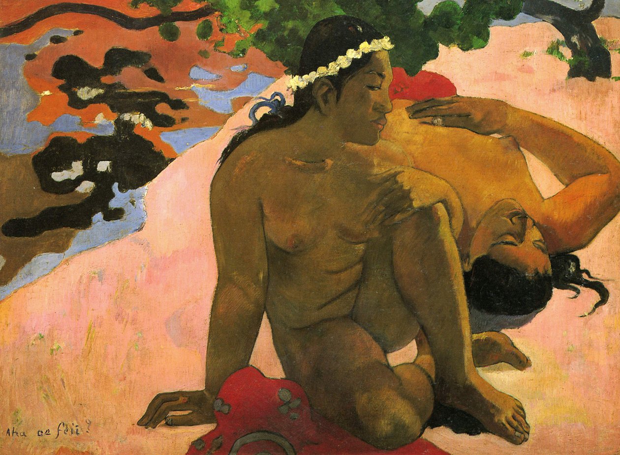 Aha oe Feii (Jesteś zazdrosny), 1892 autorstwa Paul Gauguin