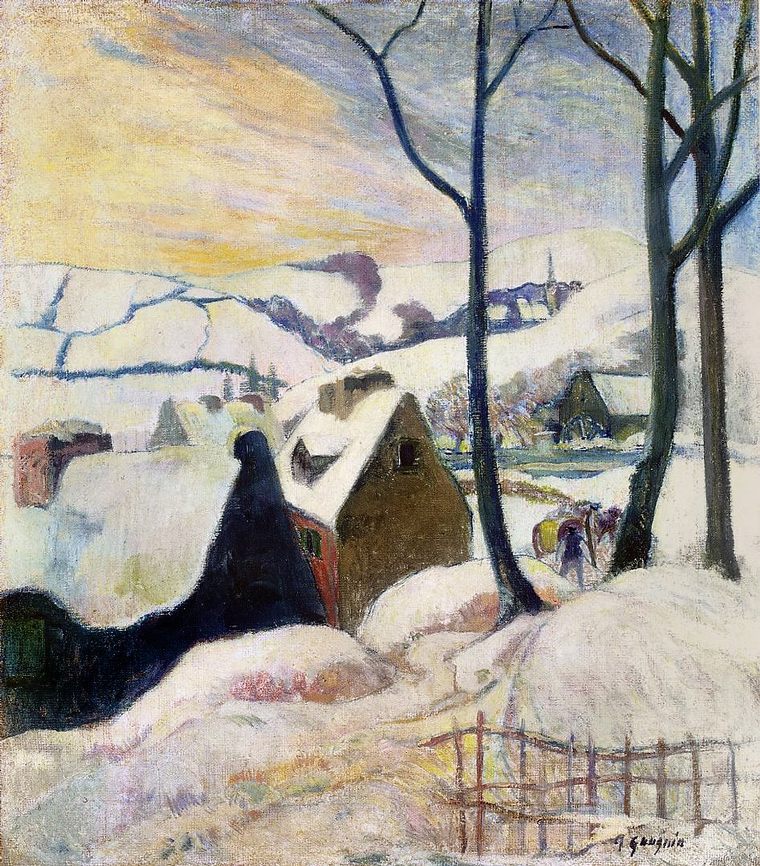 Bretońska wioska pod śniegiem, 1894 autorstwa Paul Gauguin