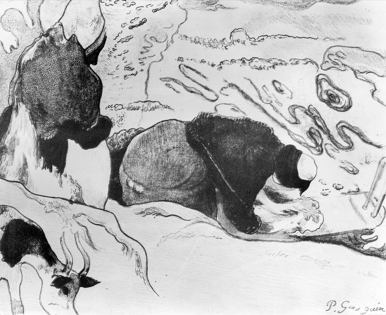 Praczki bretońskie, 1889 (cynkografia na papierze) autorstwa Paul Gauguin