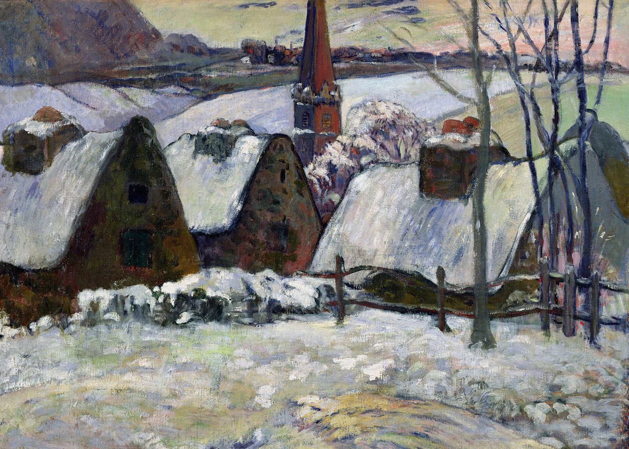 Bretońska wieś pod śniegiem, 1894 autorstwa Paul Gauguin