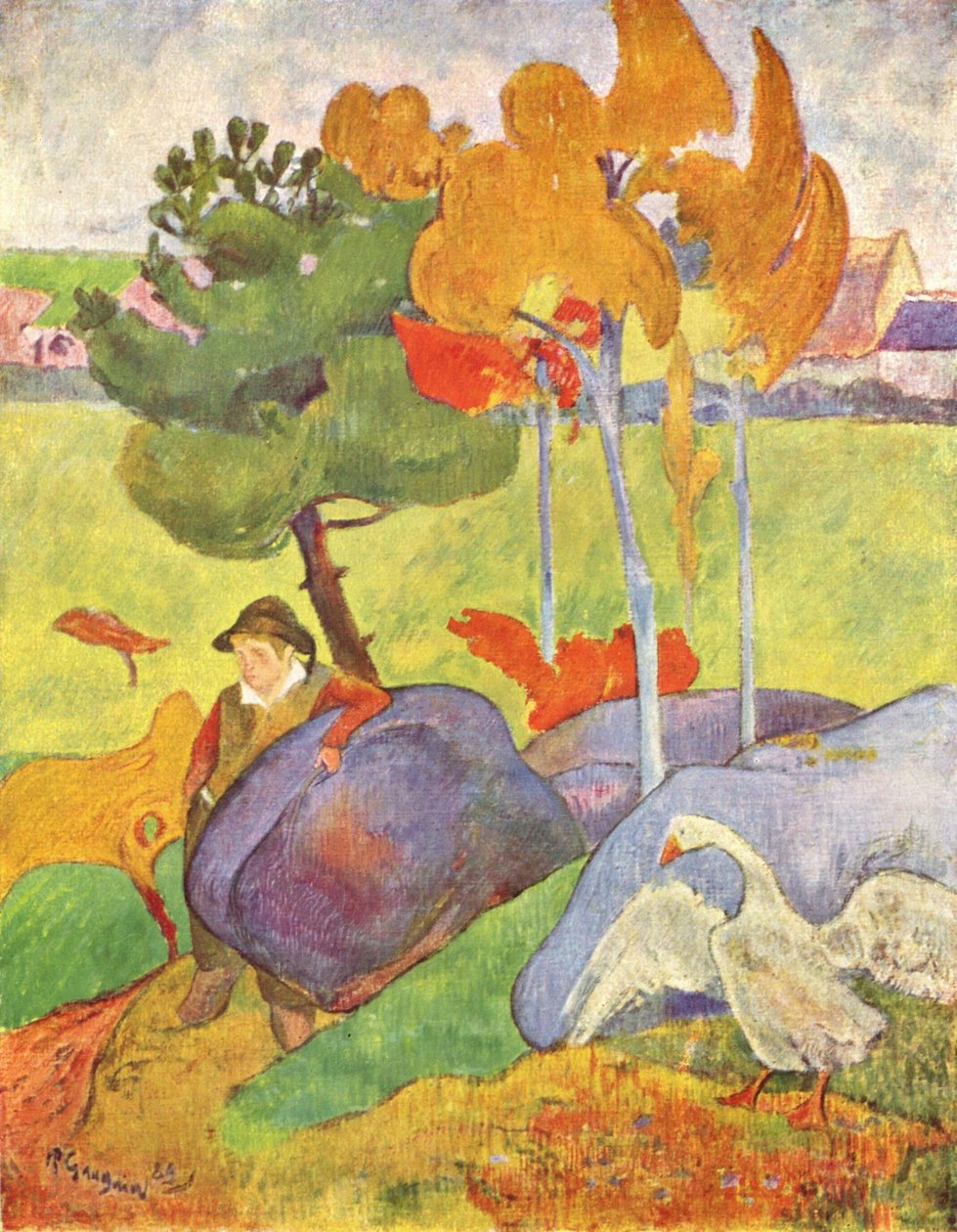 Stado gęsi bretońskich autorstwa Paul Gauguin
