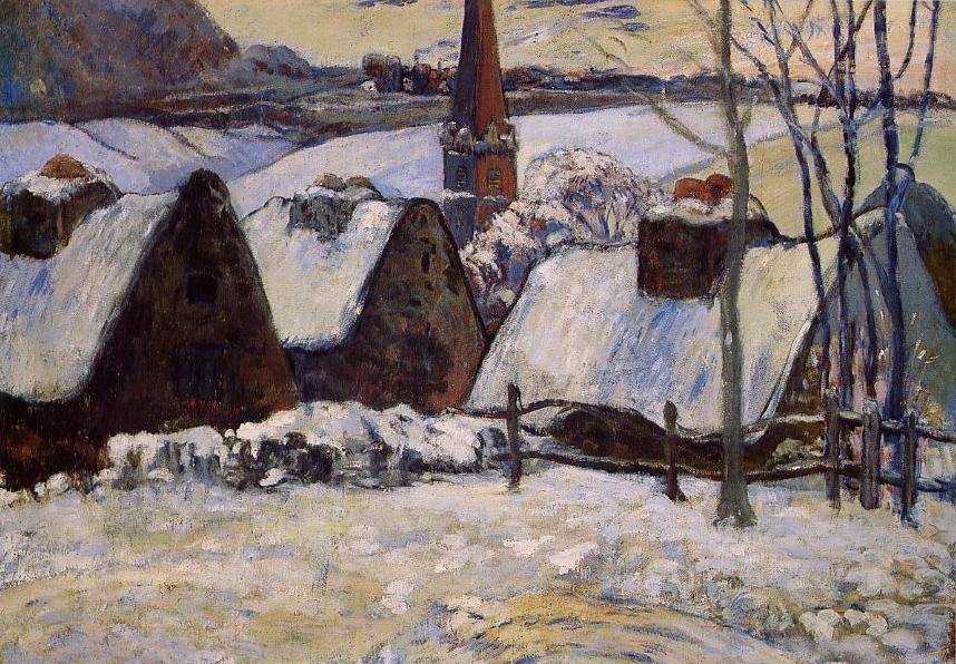Bretońska wioska w śniegu autorstwa Paul Gauguin
