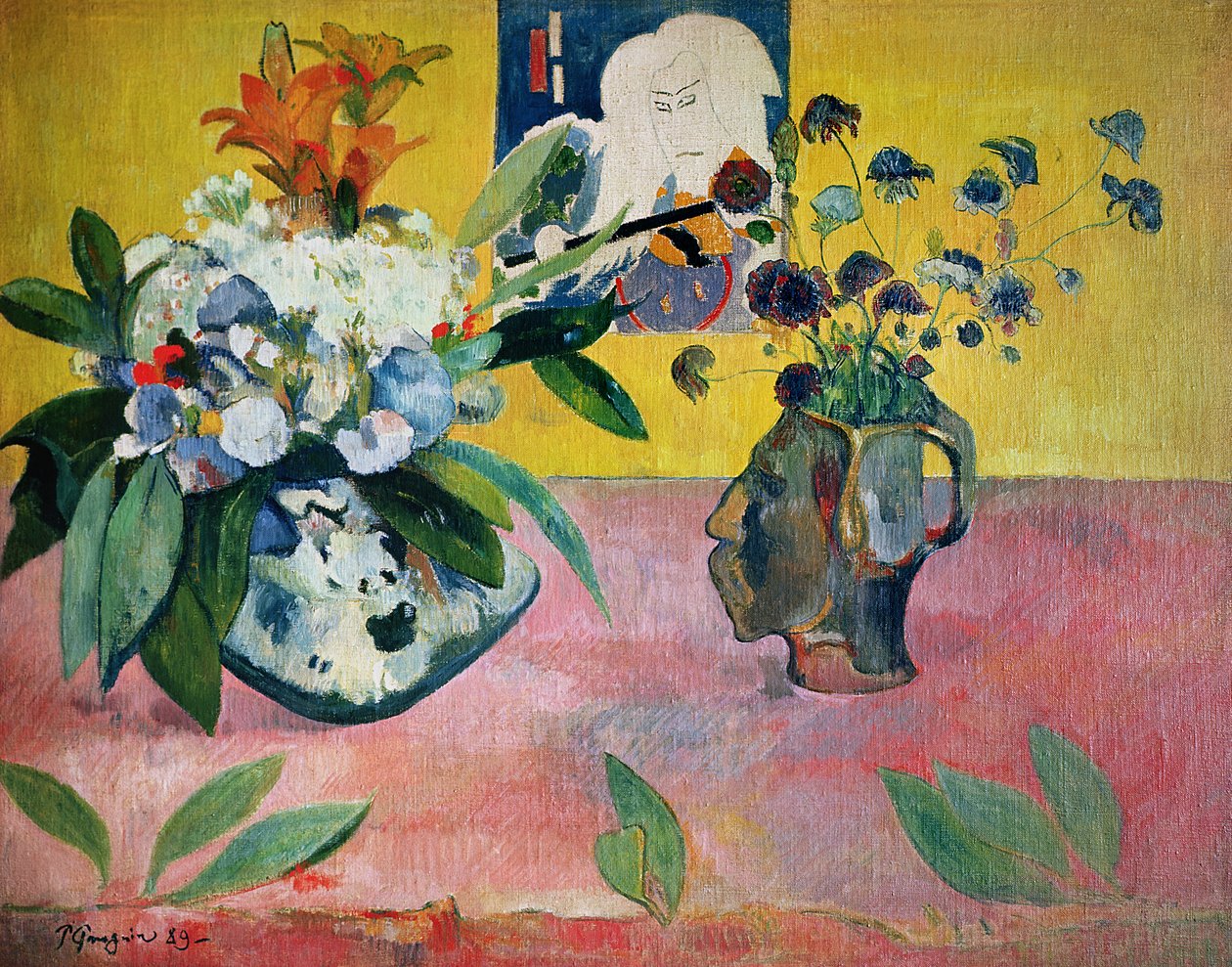 Kwiaty i japońska grafika, 1889 autorstwa Paul Gauguin