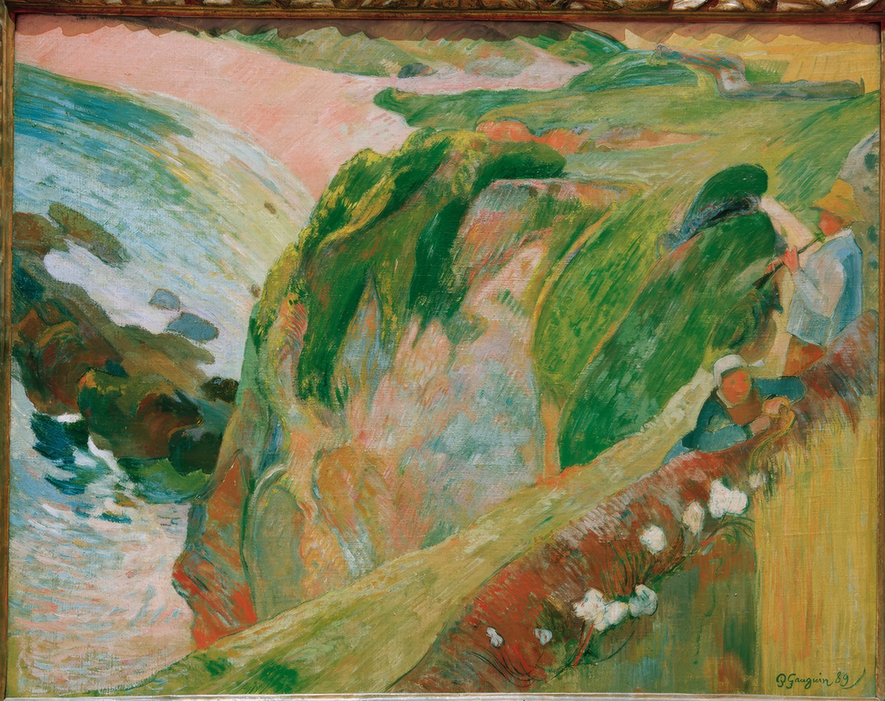 Flecista pasterz na klifach autorstwa Paul Gauguin