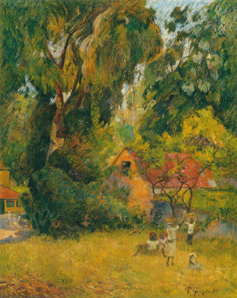 Chaty pod drzewami autorstwa Paul Gauguin