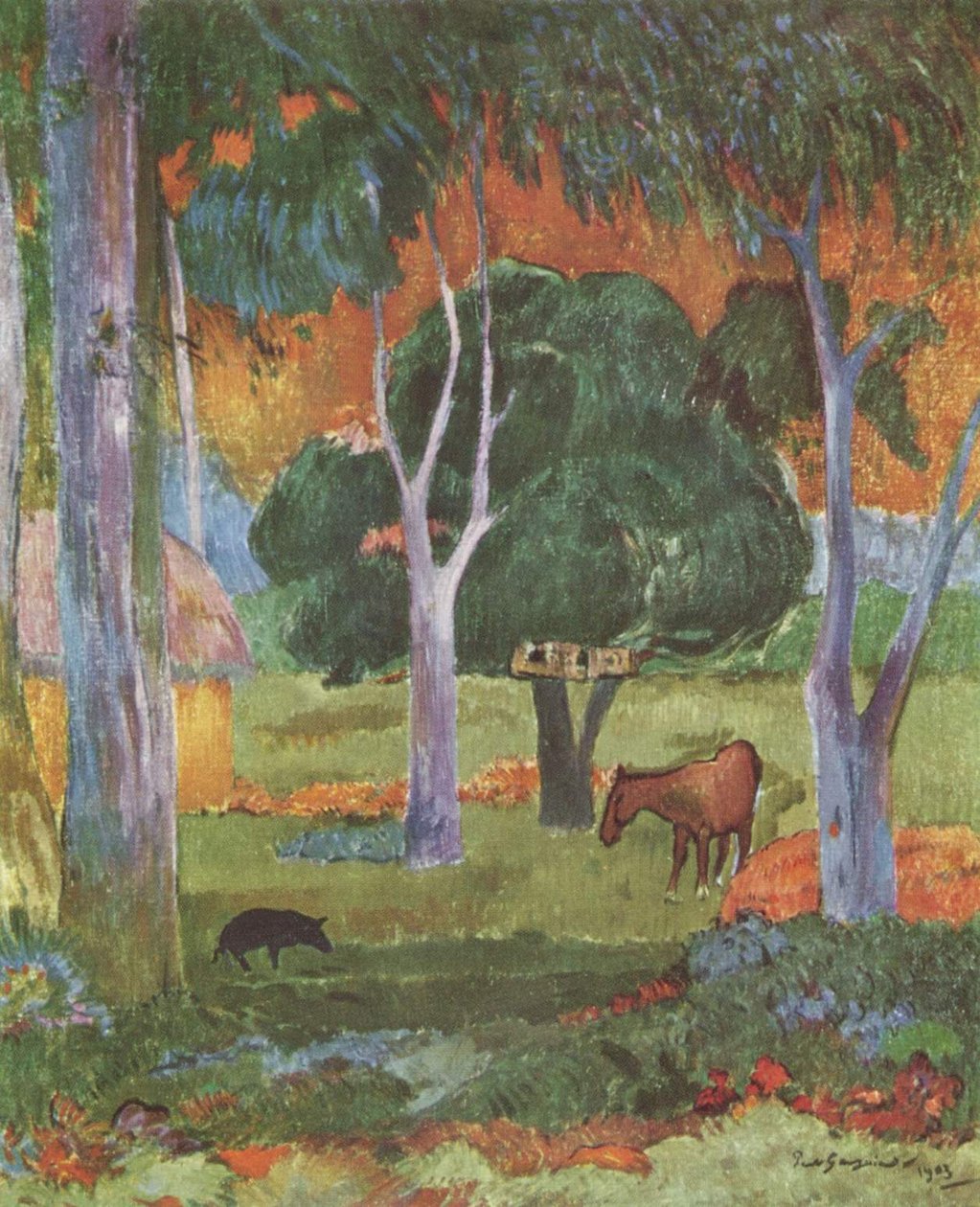 Krajobraz na La Dominique autorstwa Paul Gauguin