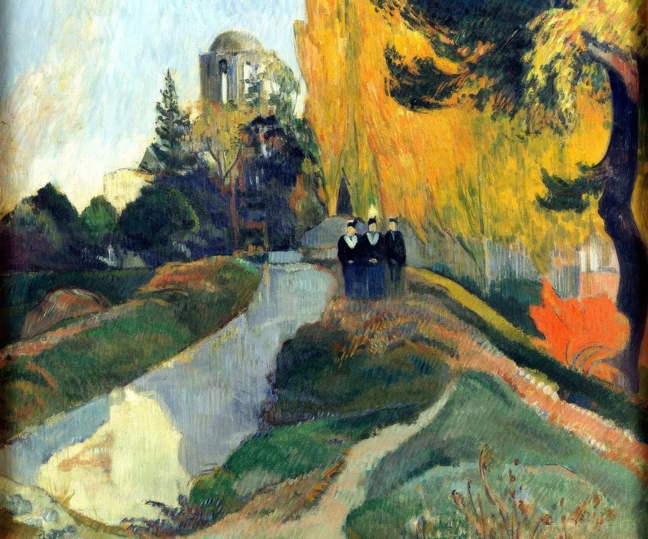 Les Alyscamps (Pejzaż lub Trzy Gracje w Świątyni Ven autorstwa Paul Gauguin