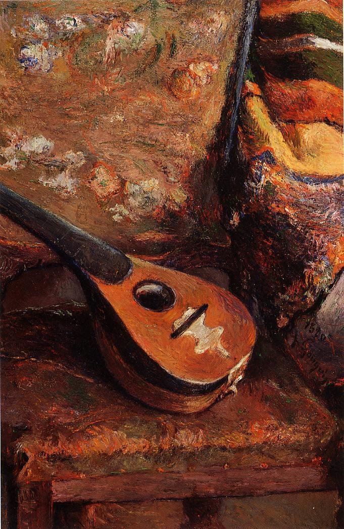 Mandolina na krześle autorstwa Paul Gauguin